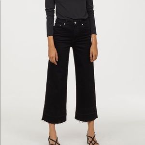 Wide Leg Culotte Crop Jeans